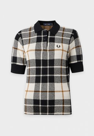 Fred Perry, BOUCLE TARTAN SHIRT - Polo - ecru