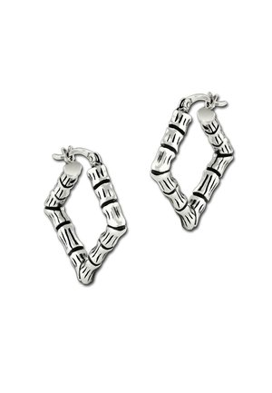 SilberDream BAMBUS ECKIG  - Earrings - silberfarben