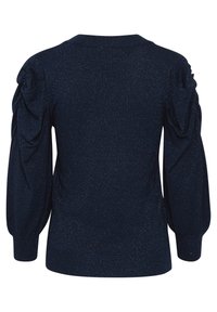 ICHI Stickad tröja - dark blue