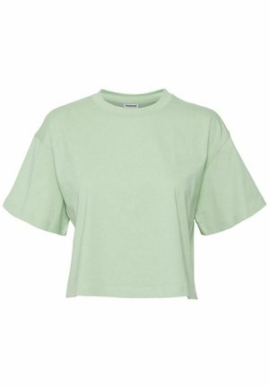 Noisy May NMALENA O NECK SEMICROP - T-Shirt basic - quiet green