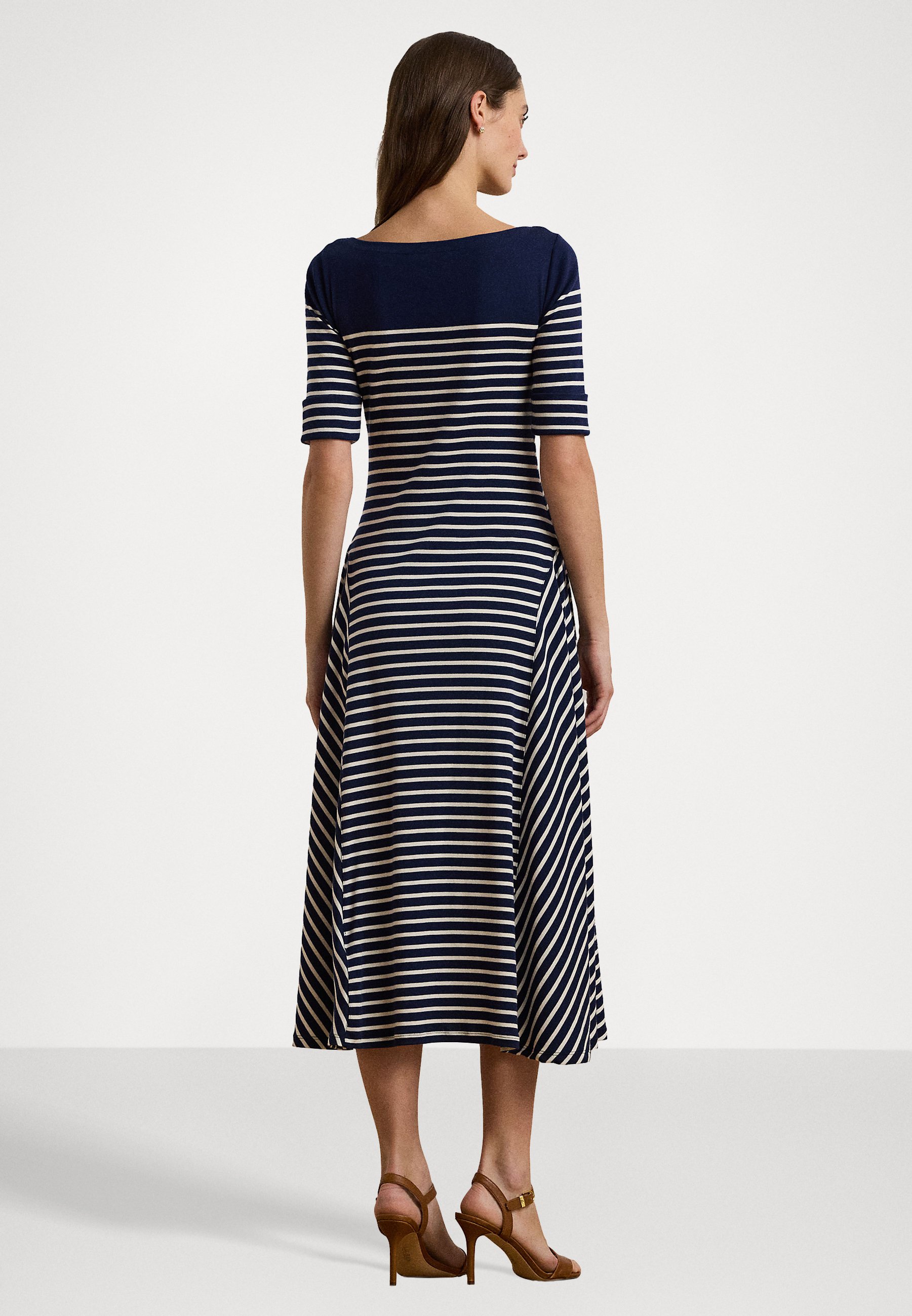 Lauren Ralph Lauren STRIPED COTTON MIDI DRESS - Jumper dress