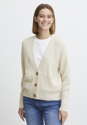 MILO VNECK  - Strickjacke - birch melange