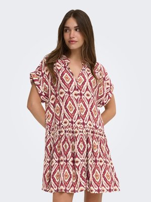 ONLY KLEID ONLELODY KURZES KLEID - Skjortekjole - brick red