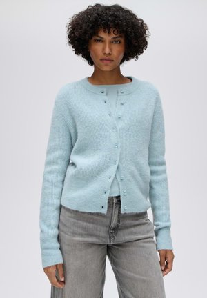 OPUS, SLIM FIT CREW NECK - Cardigan - dusty aqua