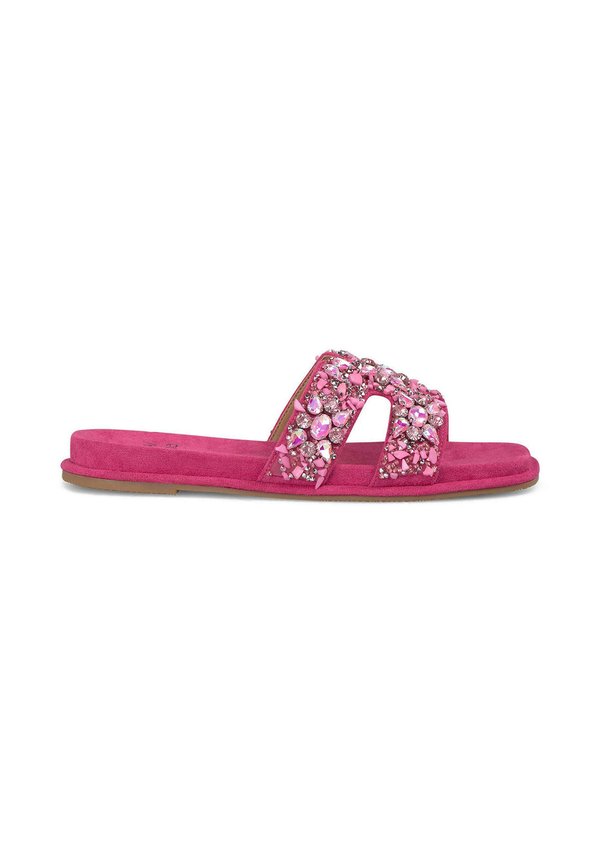 Pantolette flach - fucsia jaspeado