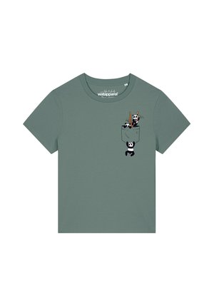 watapparel, POCKET PANDAS - Print T-shirt - green bay