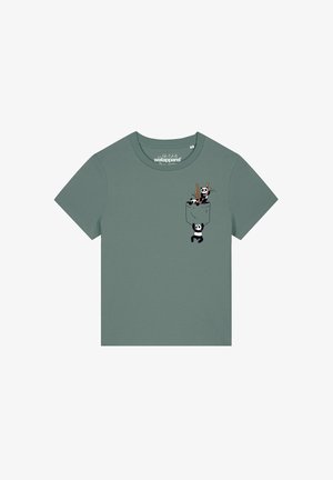watapparel, POCKET PANDAS - Print T-shirt - green bay
