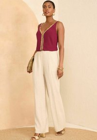 Love & Roses SEQUIN TRIM  REGULAR FIT - Blůza - purple