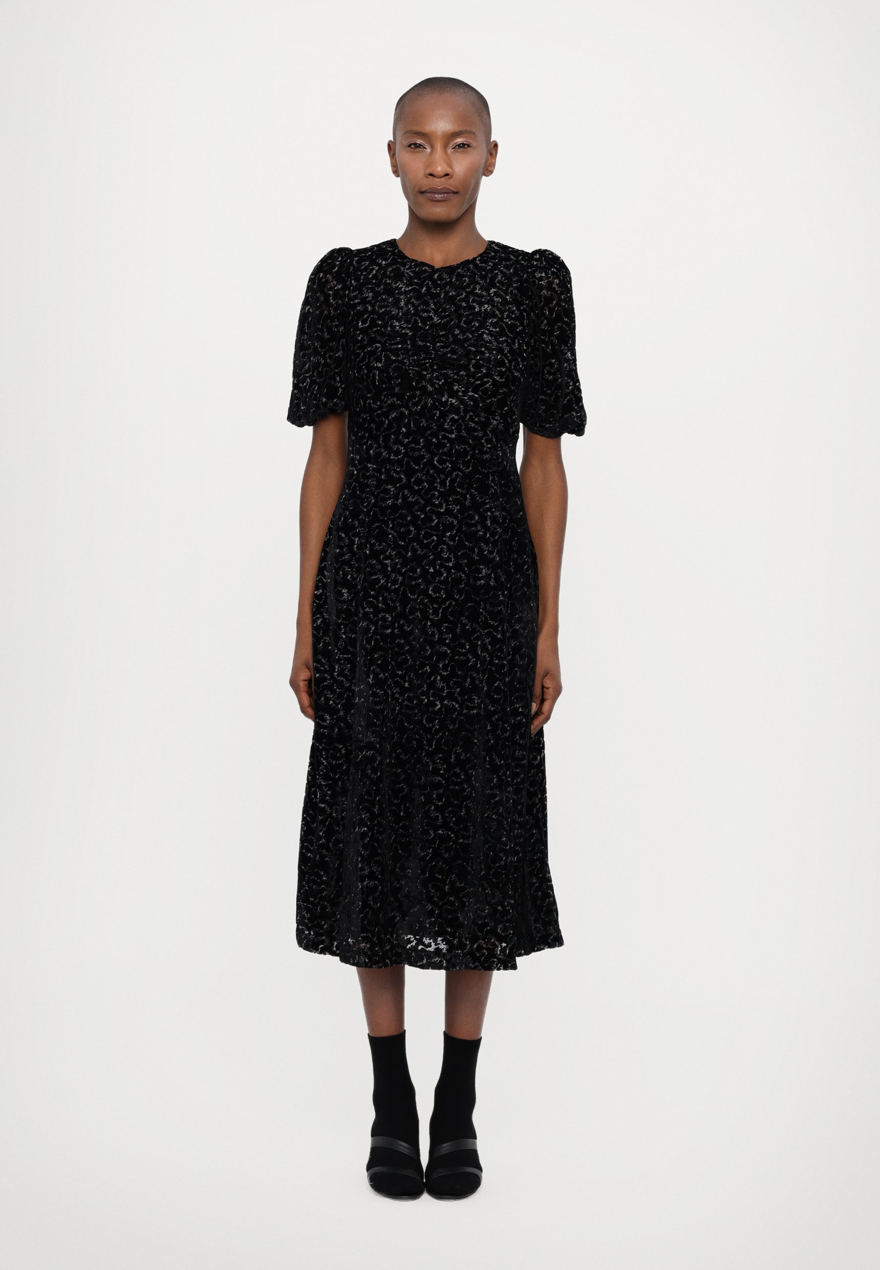 cowl neck black mini dress Dauphine Velvet Mini Skater Dress main image 0