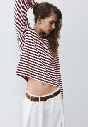 PULL&BEAR, STRIPED RAGLAN LONG SLEEVE - T-SHIRT - T-shirt à manches longues - striped