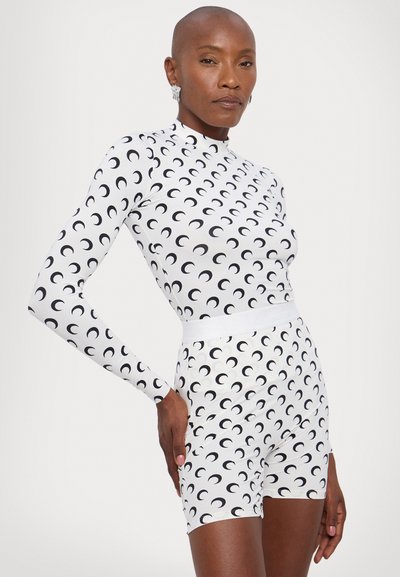 MARINE SERRE MOON PRINTED SECOND SKIN HIGH NECK - Long sleeved top - optical white