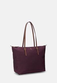 Lauren Ralph Lauren NYLON MEDIUM KEATON TOTE BAG - Pirkinių krepšys - pinot noir/tan