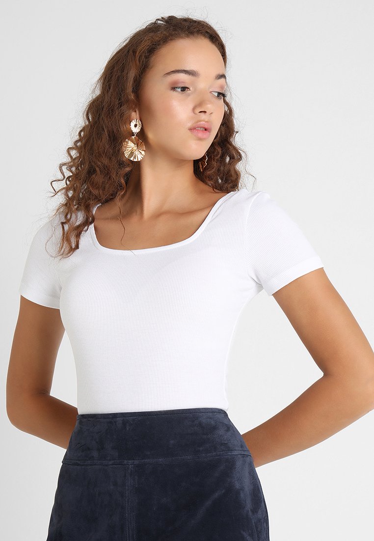 Damen T-Shirts | Glamorous SQUARE NECK BODY 2 PACK T-Shirt basic white/yellow/weiß - EU63233 Damen T-Shirts | Glamorous SQUARE NECK BODY 2 PACK T-Shirt basic white/yellow/weiß - EU63233