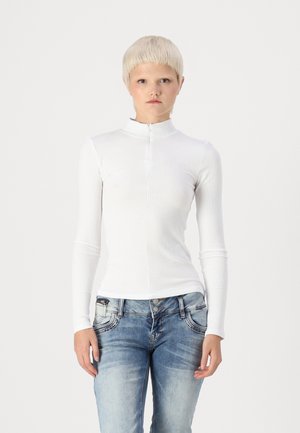 PCKITTE ZIP T-NECK - Langarmshirt - bright white