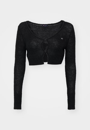 Tommy Jeans OPEN CARDIGAN - Kardiganas - black