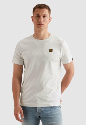 PME Legend, PME LEGEND - T-SHIRT WITH ALLOVER JACQUARD PATTERN -  - - Tričko s potlačou - egret
