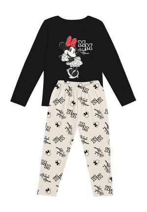 Disney, DISNEY MINNIE MOUSE SCHLAFANZUG MM PYJAMA SET LANGARM OBERTEIL MIT HOSE - Pyjama set - schwarz grau