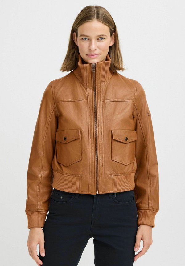 OXDenny - Leather jacket - caramel café