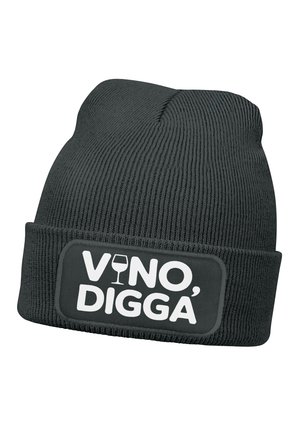 MIT SPRUCH AUFDRUCK LUSTIG VINO DIGGA - Beanie - dunkelgrau