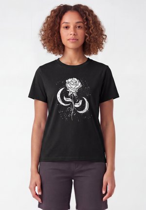 watapparel, ROSE UND MOND - T-shirt imprimé - black