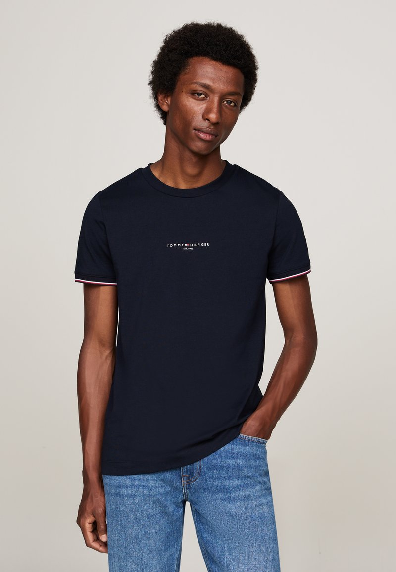 Tommy Hilfiger LOGO TIPPED TEE - Basic T-shirt - desert sky