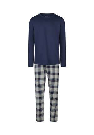 SET LONG - Nachtwäsche Set - blue grey checkered