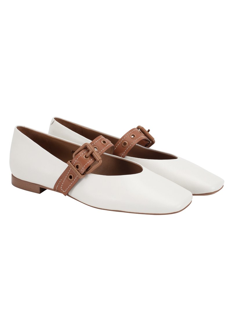Damen Klassische Ballerinas | Ekonika Klassischer Ballerina weiß-ginger/weiß - UJ40852 Damen Klassische Ballerinas | Ekonika Klassischer Ballerina weiß-ginger/weiß - UJ40852