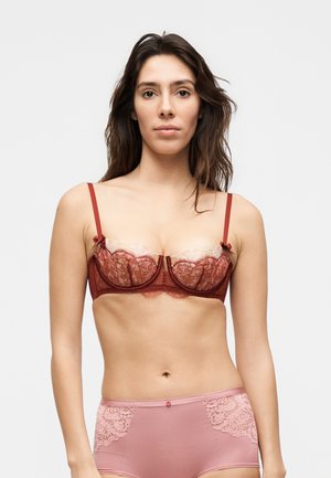 Agent Provocateur VITORIA - Σουτιέν Balconette - dark red/white