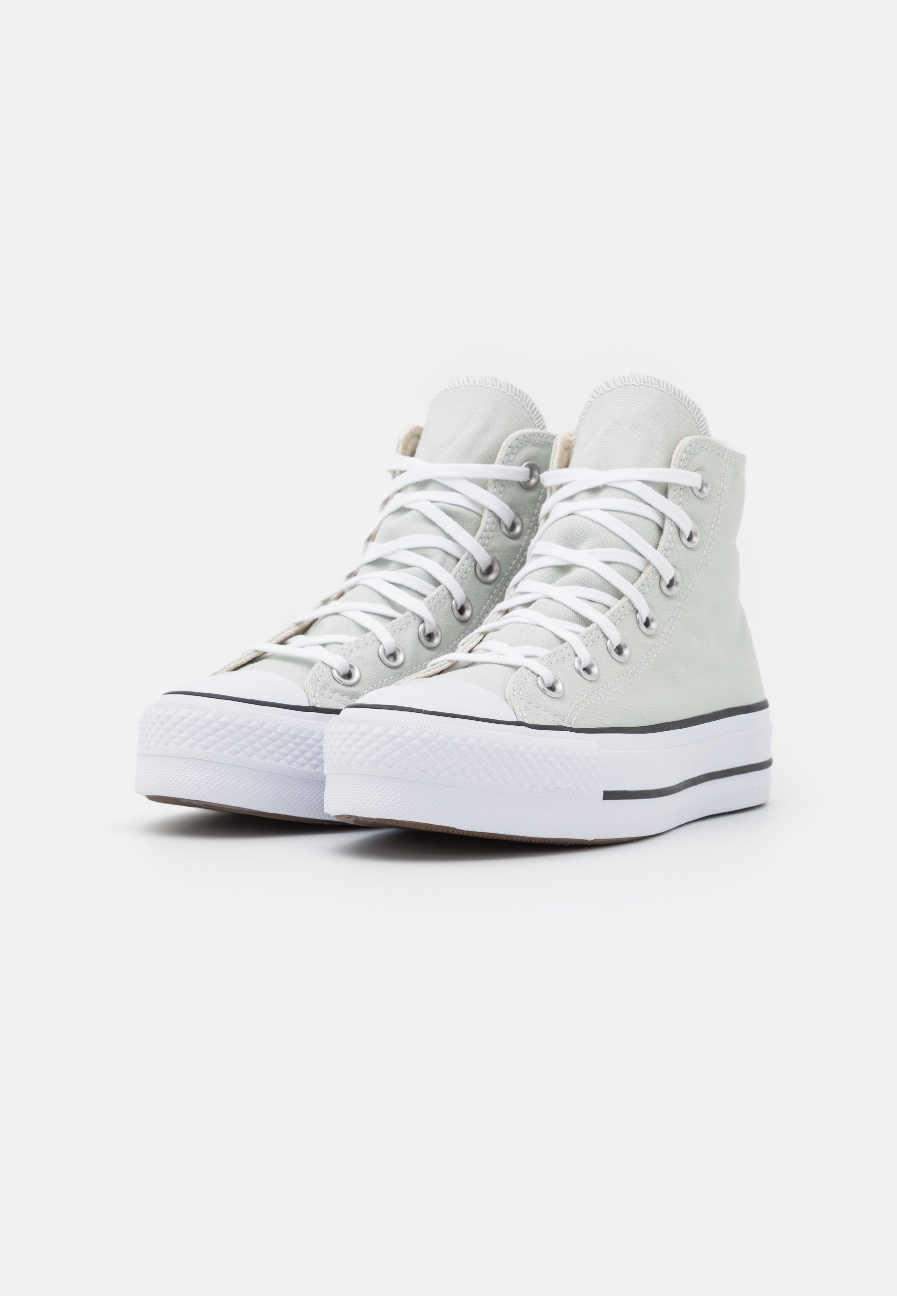 converse silver platform
