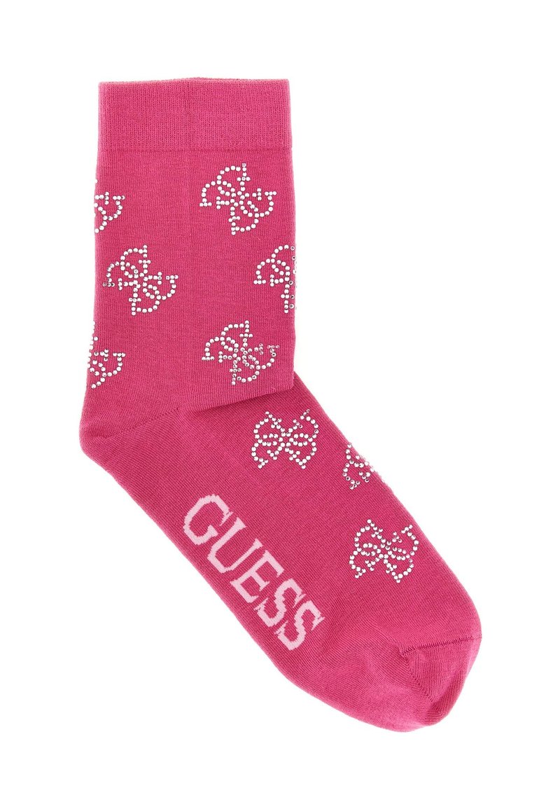 Guess MIT ALLOVER-4G STRASS LOGO - Calze - fuchsia