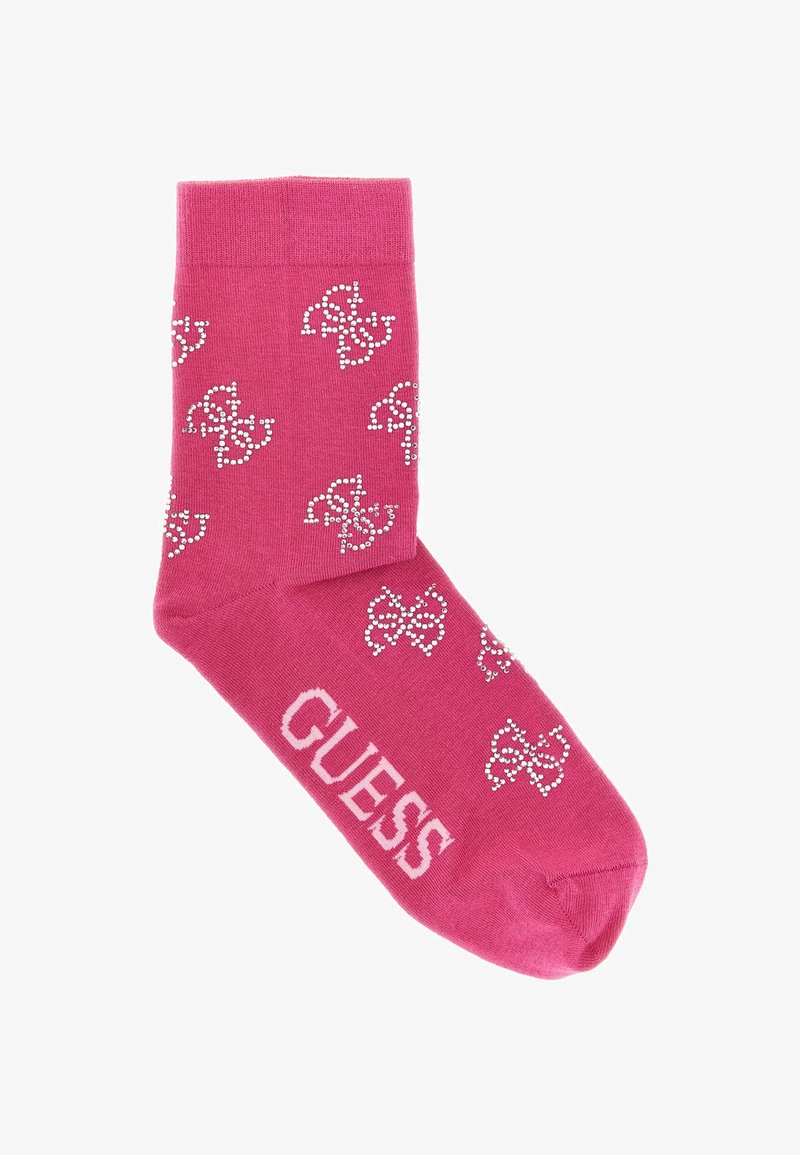 Guess MIT ALLOVER-4G STRASS LOGO - Strømper - fuchsia