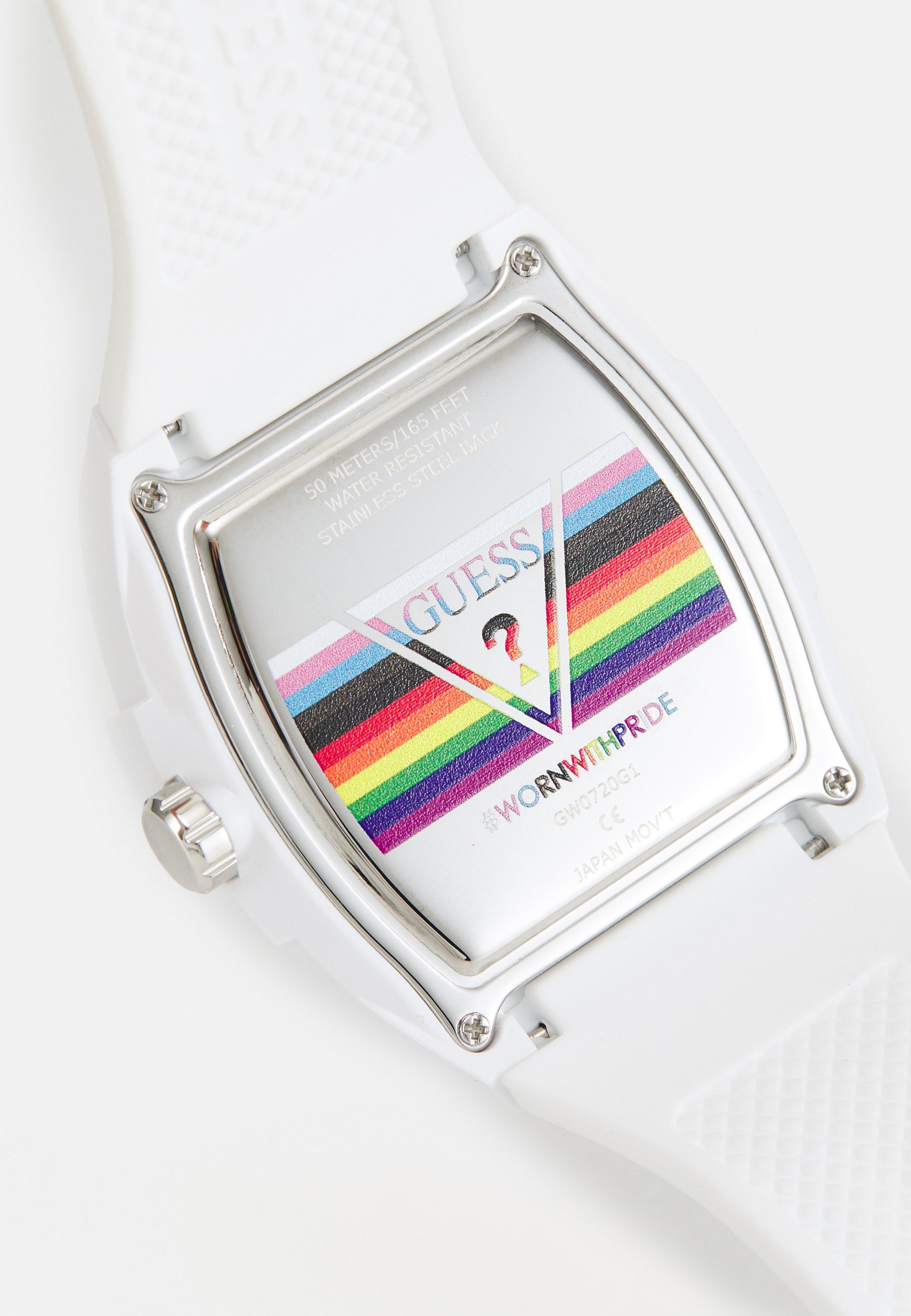 GUESS Herren Uhr GW0720G1 – Analog Quarz, Silikonarmband, Regenbogen-Details, 41 Mm