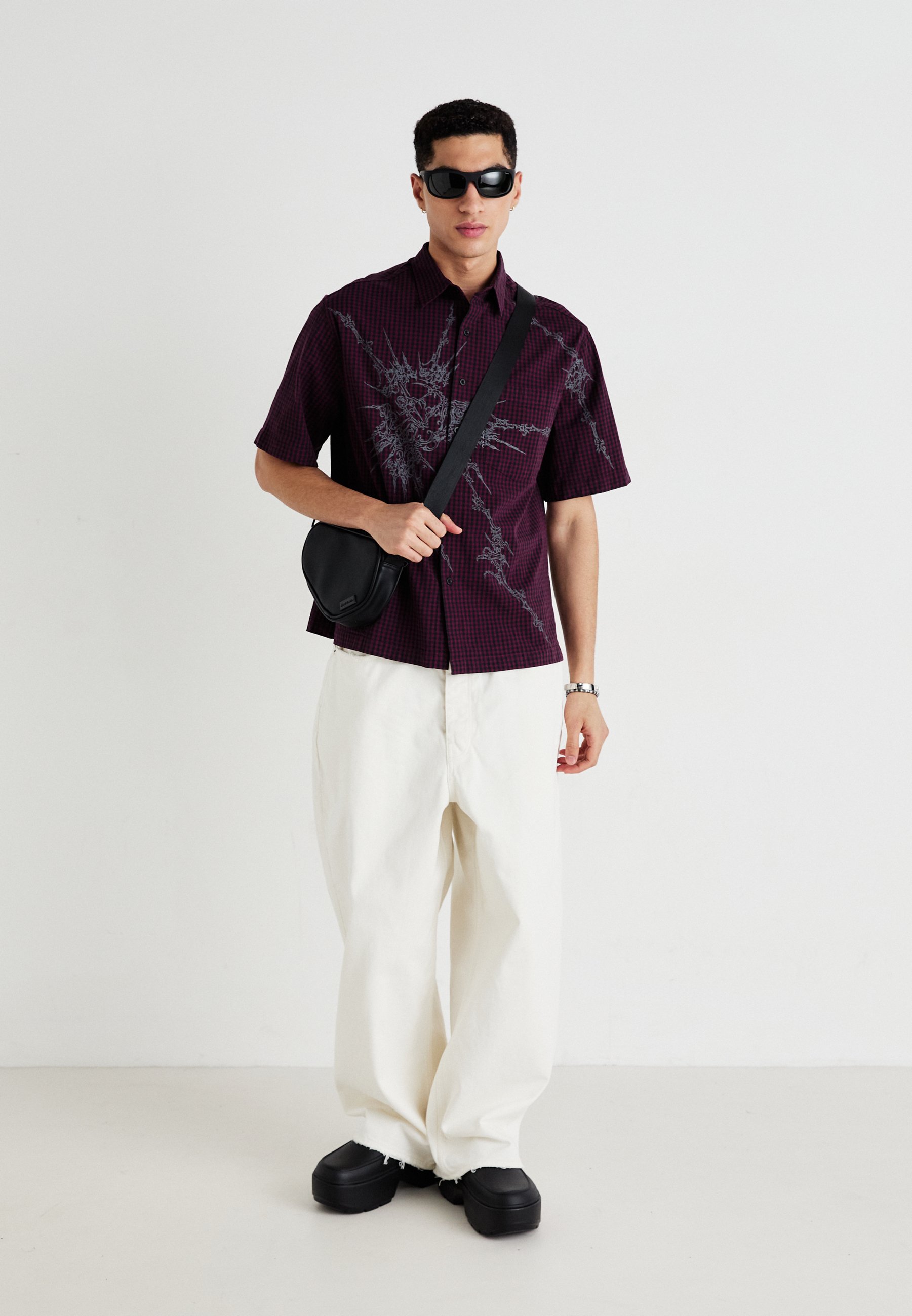 Jaded London GINGHAM ILLUSTRATION SHORT SLEEVE - Shirt - red