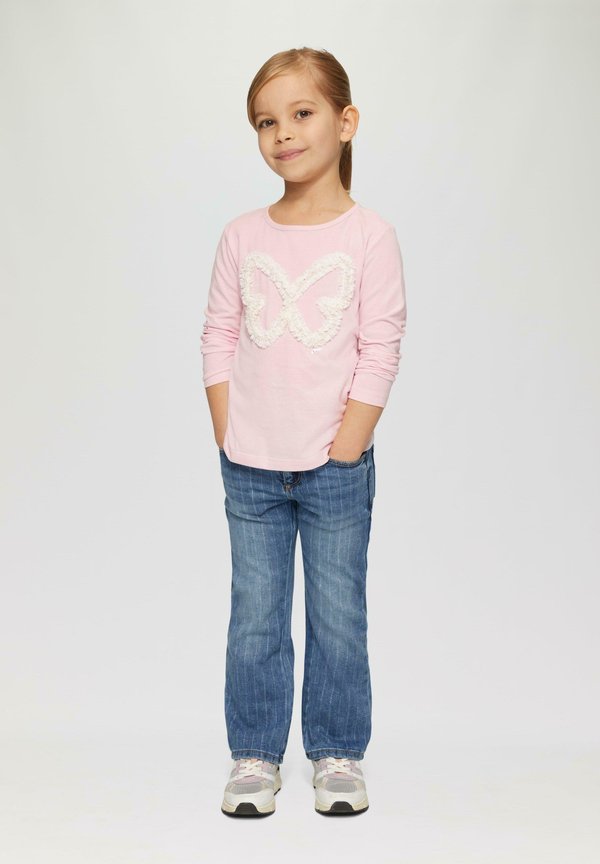 MIT CHIFFON APPLIKATION - Langarmshirt - zartrosa