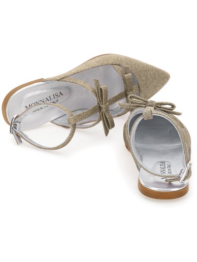 Monnalisa Ballerina med hælstøtte - platino