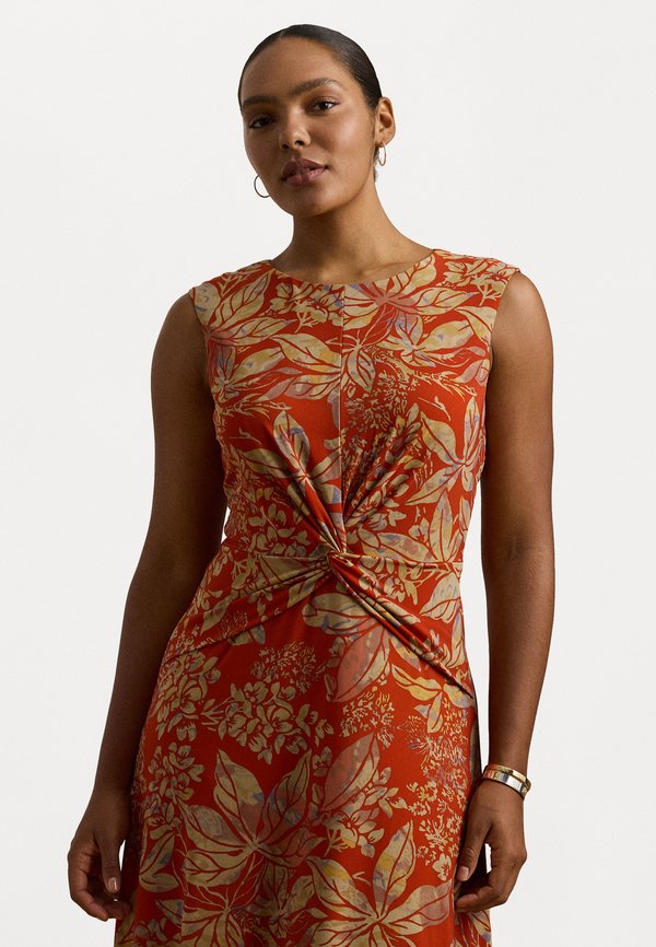 FLORAL TWIST-FRONT STRETCH JERSEY DRESS - Jersey dress
