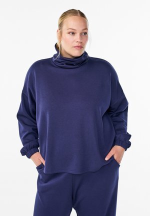 MIT ROLLKRAGEN  - Blouse - evening blue