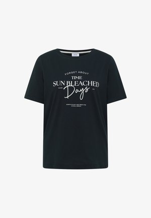 Cecil, T-SHIRT WITH BOAT NECK AND SLOGAN ARTWORK - Camiseta estampada - palm breeze green