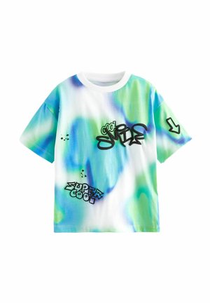 Next SHORT SLEEVE GRAFFIC - REGULAR FIT - T-Shirt print - blue green