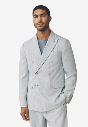 Next REGULAR FIT - DOUBLE BREASTED WIDE STRIPE - Chaqueta de traje - light grey