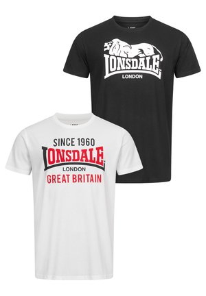 Lonsdale NORMALE PASSFORM DOPPELPACK COLLESSIE - T-Shirt print - black white