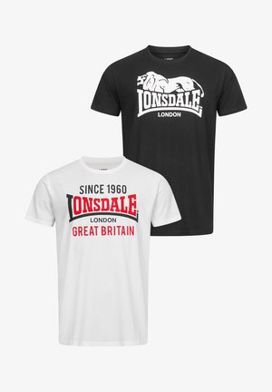 Lonsdale NORMALE PASSFORM DOPPELPACK COLLESSIE - Trükipildiga T-särk - black white