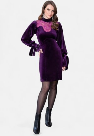 TIE SLEEVE MINI - Cocktail dress / Party dress - plum