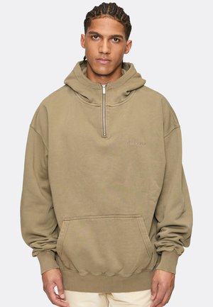 Pegador, PEGADOR LOGO OVERSIZED HALFZIP HOODIE - Kapuutsiga pusa - vintage faded olive