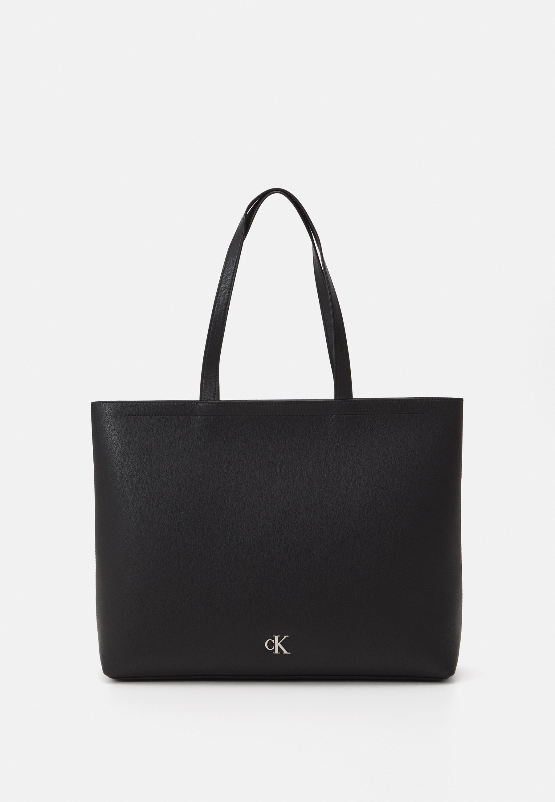 ★ ★ Women's CKJ Minimal Monogram Slim Tote Bag Calvin Klein Shopper CKJ Minimal Monogram Slim Tote 34 Black