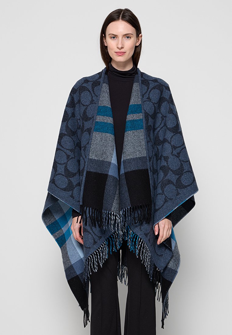 Coach Poncho donkerblauw