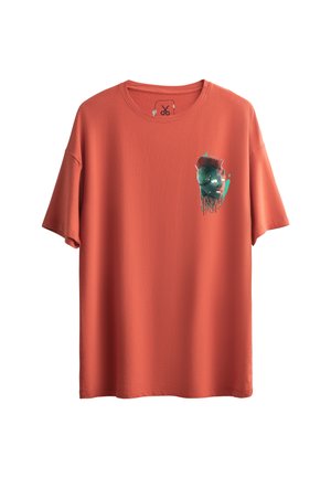 PUNKARA - OVERSIZE - Print T-shirt - coral