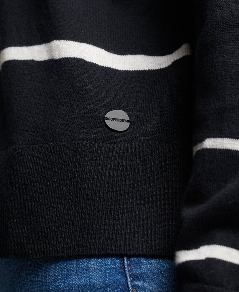 Damen Strickjacken | Superdry Strickpullover black stripe/schwarz - IQ75350 Damen Strickjacken | Superdry Strickpullover black stripe/schwarz - IQ75350