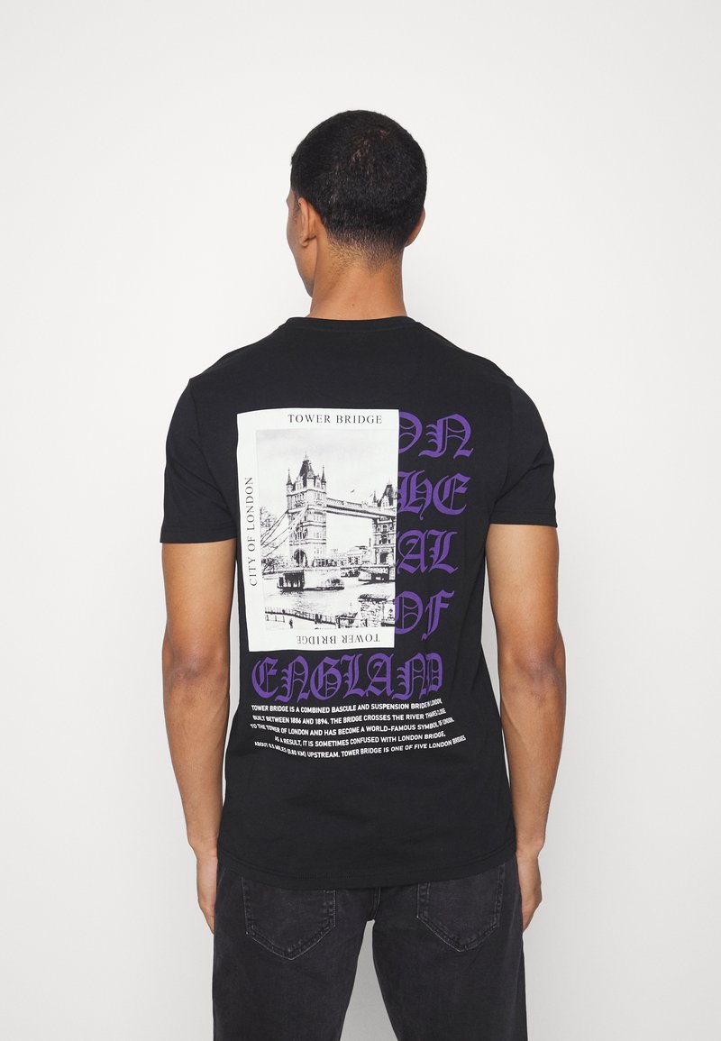 Brave Soul T-shirt estampada - jet black/multicolour