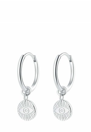 EVIL EYE CHARM HUGGIE HOOPS - Kolczyki
